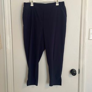Navy blue pull on crop slacks XL